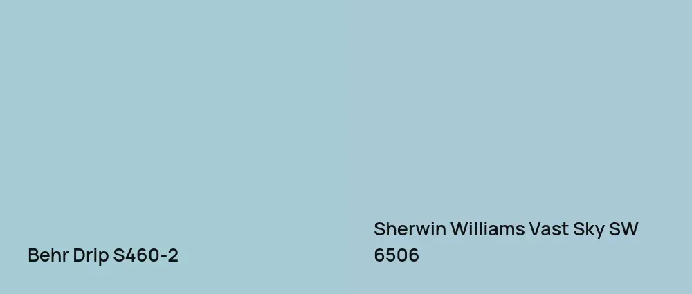 Behr Drip S460-2 vs Sherwin Williams Vast Sky SW 6506