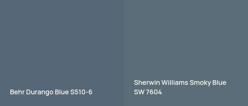 Behr Durango Blue S510-6 vs Sherwin Williams Smoky Blue SW 7604