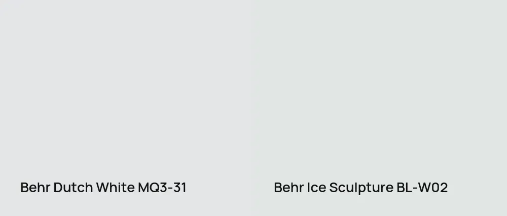 Behr Dutch White MQ3-31 vs Behr Ice Sculpture BL-W02