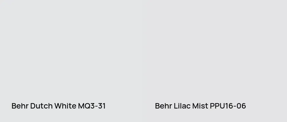 Behr Dutch White MQ3-31 vs Behr Lilac Mist PPU16-06