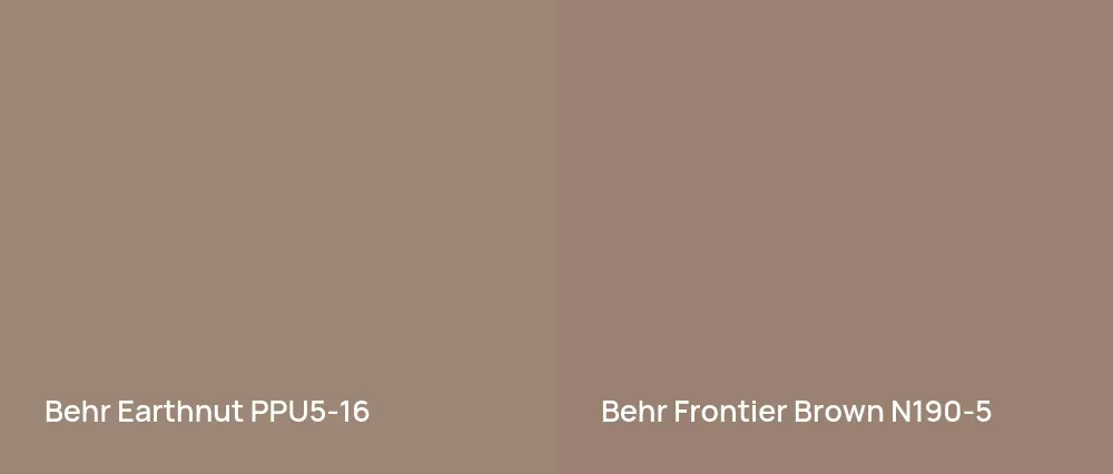 Behr Earthnut PPU5-16 vs Behr Frontier Brown N190-5