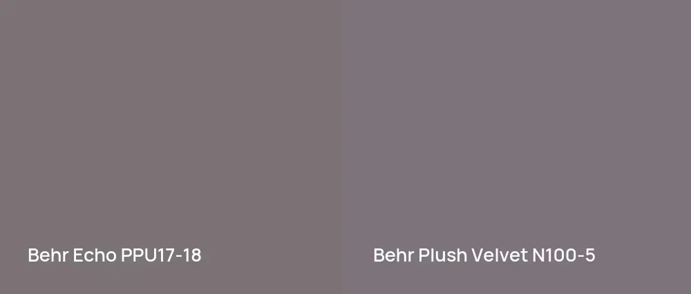 Behr Echo PPU17-18 vs Behr Plush Velvet N100-5