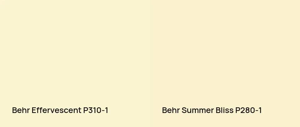 Behr Effervescent P310-1 vs Behr Summer Bliss P280-1