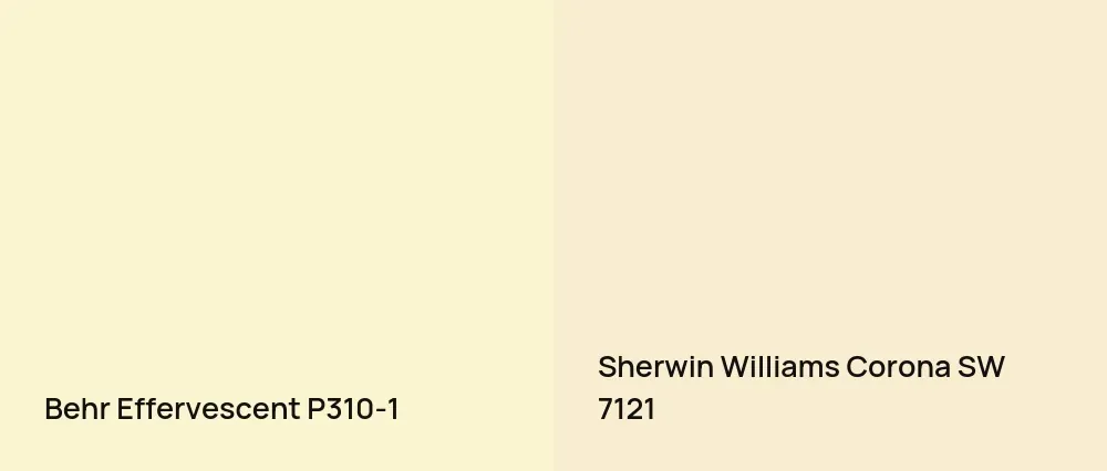 Behr Effervescent P310-1 vs Sherwin Williams Corona SW 7121