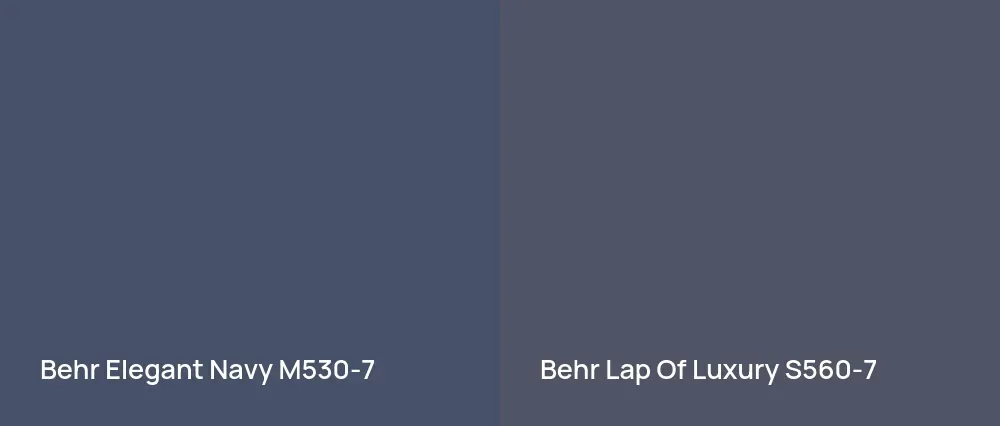 Behr Elegant Navy M530-7 vs Behr Lap Of Luxury S560-7