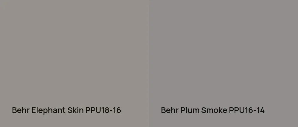 Behr Elephant Skin PPU18-16 vs Behr Plum Smoke PPU16-14