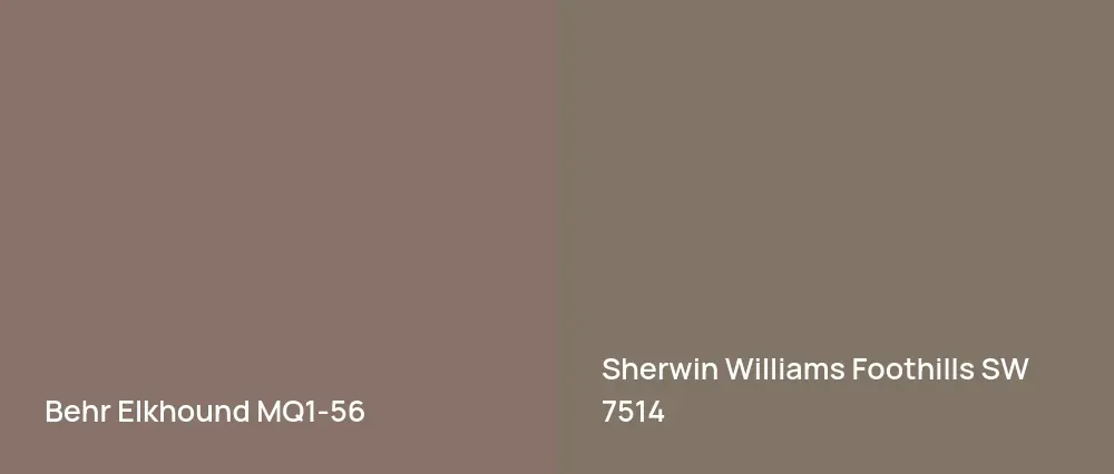 Behr Elkhound MQ1-56 vs Sherwin Williams Foothills SW 7514