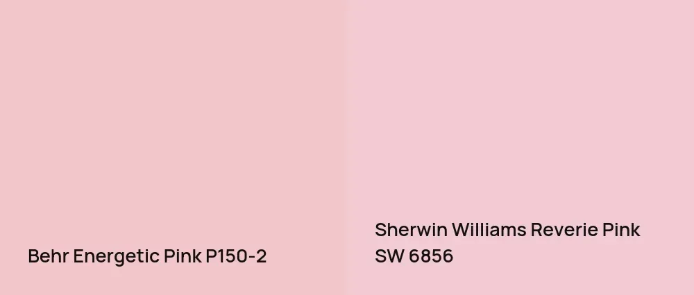 Behr Energetic Pink P150-2 vs Sherwin Williams Reverie Pink SW 6856