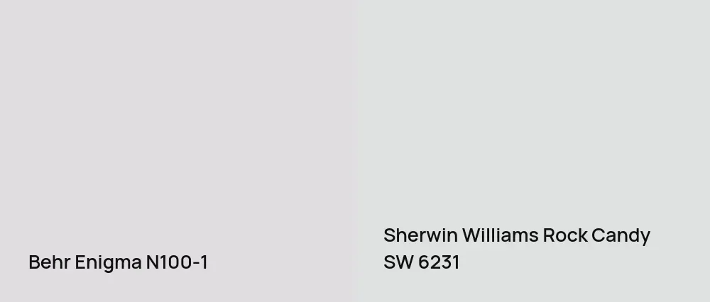 Behr Enigma N100-1 vs Sherwin Williams Rock Candy SW 6231