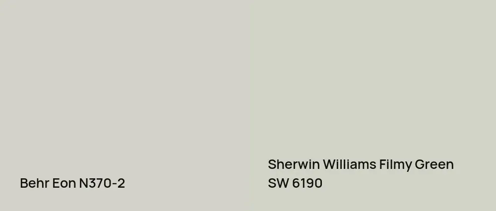 Behr Eon N370-2 vs Sherwin Williams Filmy Green SW 6190