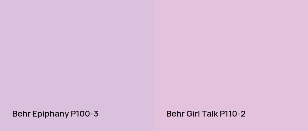 Behr Epiphany P100-3 vs Behr Girl Talk P110-2