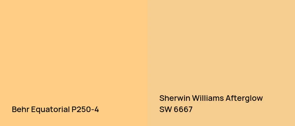 Behr Equatorial P250-4 vs Sherwin Williams Afterglow SW 6667