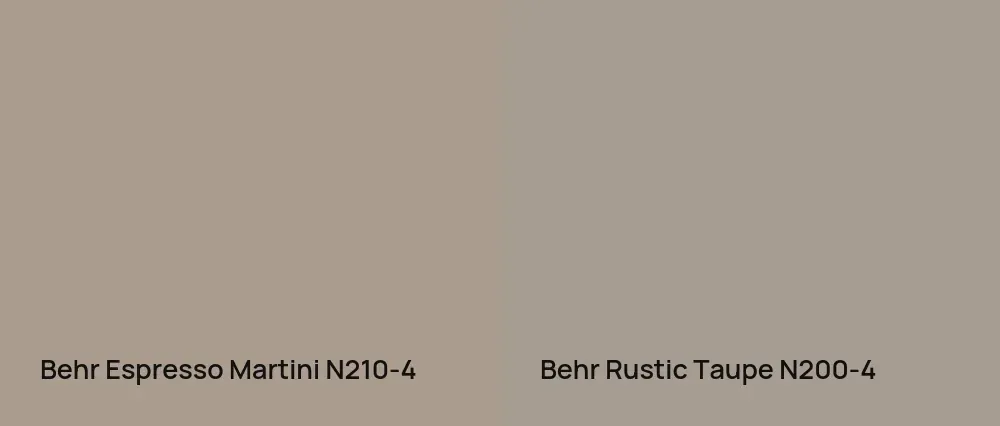 Behr Espresso Martini N210-4 vs Behr Rustic Taupe N200-4