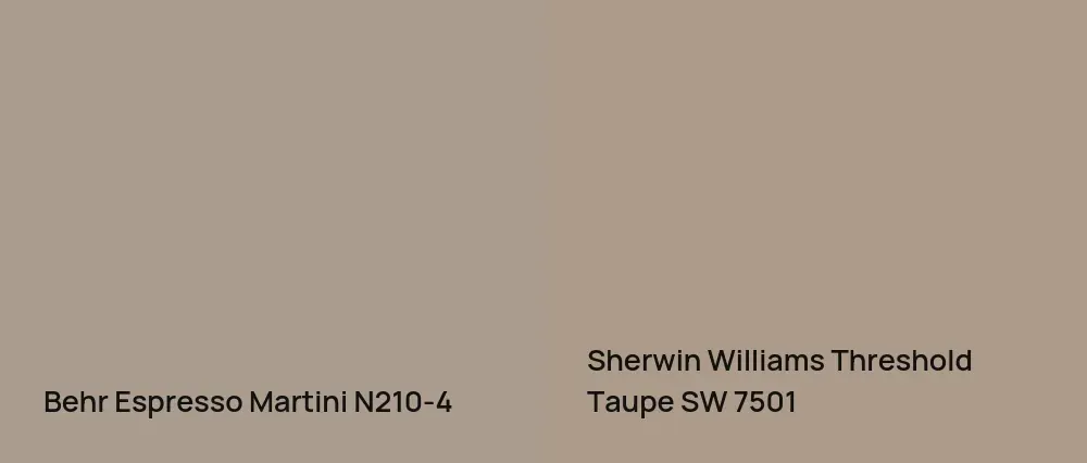 Behr Espresso Martini N210-4 vs Sherwin Williams Threshold Taupe SW 7501
