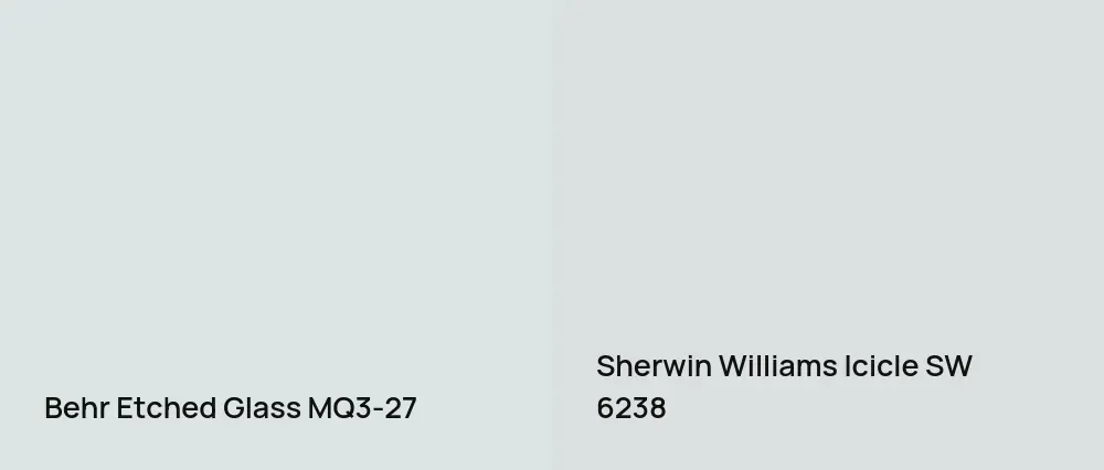 Behr Etched Glass MQ3-27 vs Sherwin Williams Icicle SW 6238