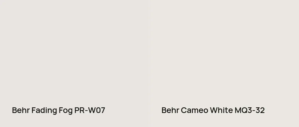 Behr Fading Fog PR-W07 vs Behr Cameo White MQ3-32