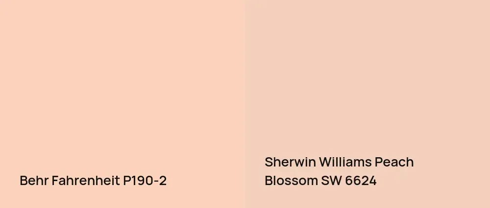 Behr Fahrenheit P190-2 vs Sherwin Williams Peach Blossom SW 6624