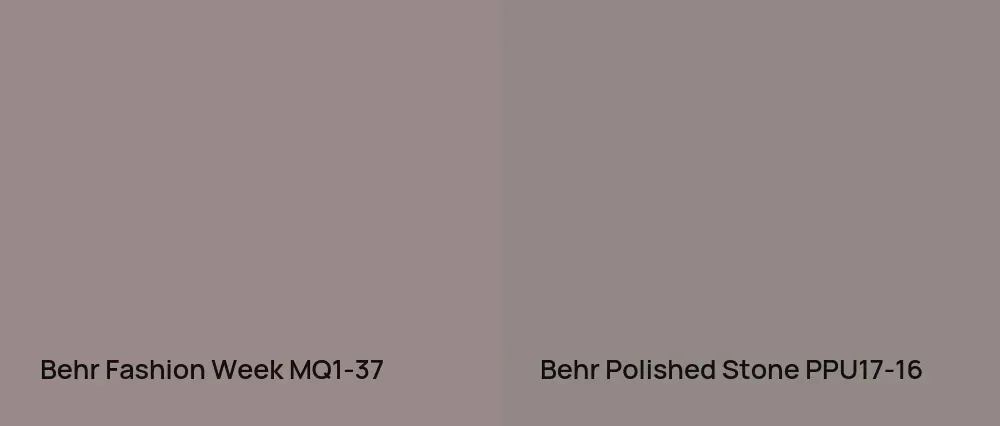 Behr Fashion Week MQ1-37 vs Behr Polished Stone PPU17-16