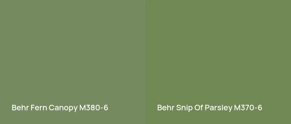 Behr Fern Canopy M380-6 vs Behr Snip Of Parsley M370-6