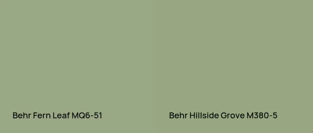 Behr Fern Leaf MQ6-51 vs Behr Hillside Grove M380-5