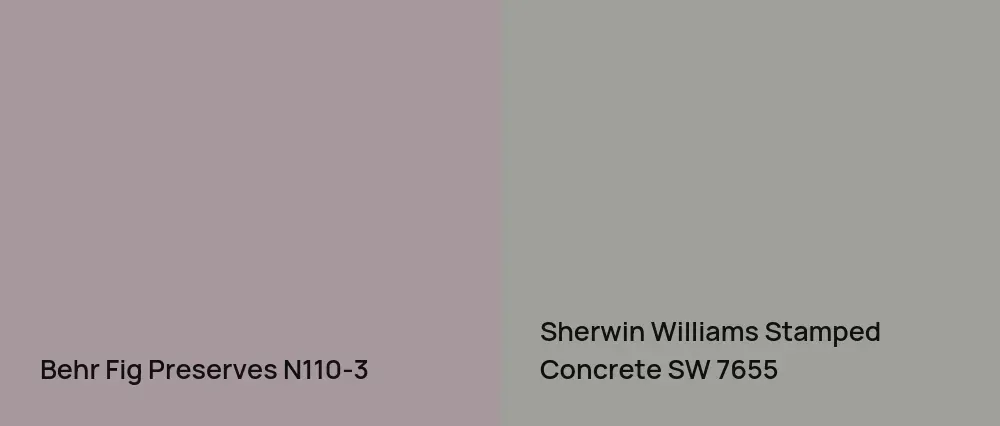Behr Fig Preserves N110-3 vs Sherwin Williams Stamped Concrete SW 7655