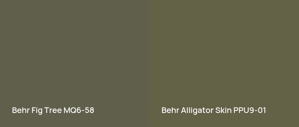 Behr Fig Tree MQ6-58 vs Behr Alligator Skin PPU9-01