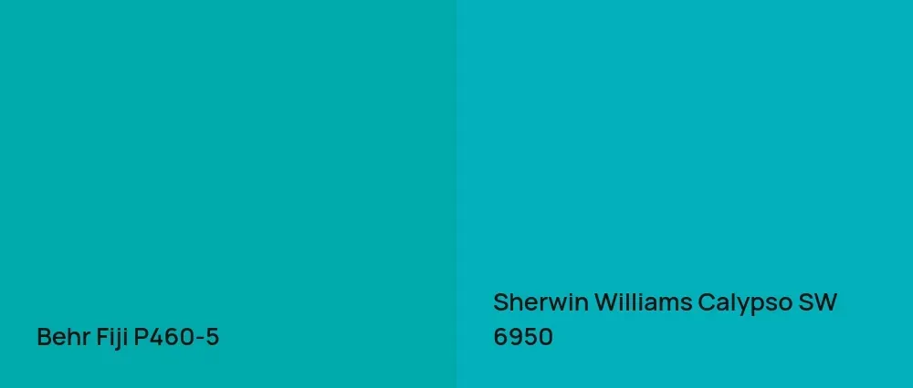 Behr Fiji P460-5 vs Sherwin Williams Calypso SW 6950