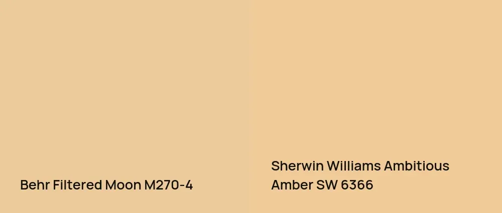 Behr Filtered Moon M270-4 vs Sherwin Williams Ambitious Amber SW 6366