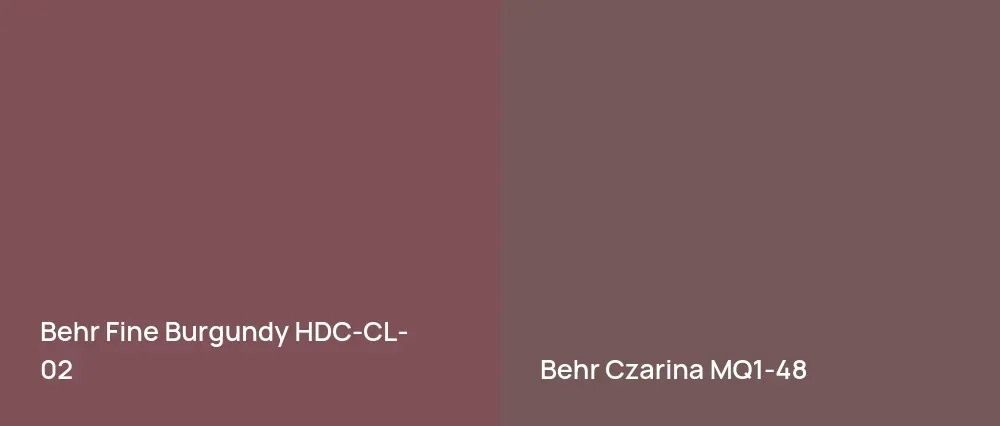 Behr Fine Burgundy HDC-CL-02 vs Behr Czarina MQ1-48