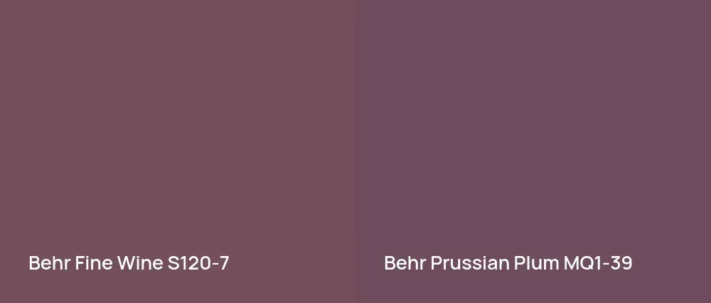 Behr Fine Wine S120-7 vs Behr Prussian Plum MQ1-39