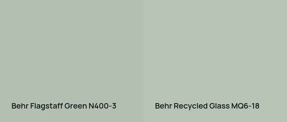 Behr Flagstaff Green N400-3 vs Behr Recycled Glass MQ6-18