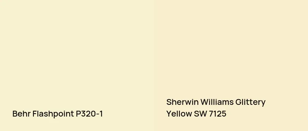 Behr Flashpoint P320-1 vs Sherwin Williams Glittery Yellow SW 7125