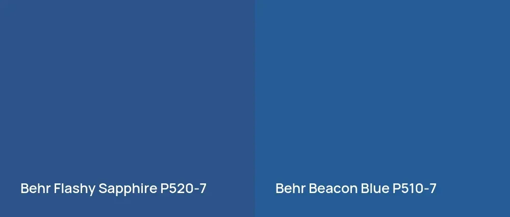 Behr Flashy Sapphire P520-7 vs Behr Beacon Blue P510-7