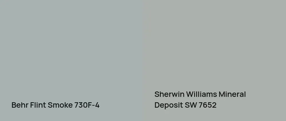 Behr Flint Smoke 730F-4 vs Sherwin Williams Mineral Deposit SW 7652