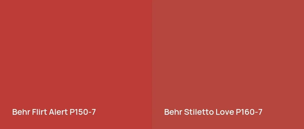Behr Flirt Alert P150-7 vs Behr Stiletto Love P160-7