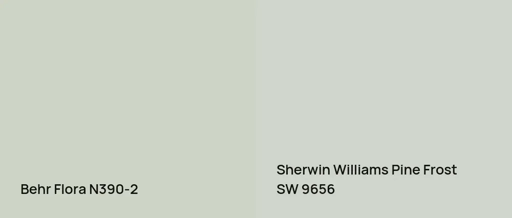 Behr Flora N390-2 vs Sherwin Williams Pine Frost SW 9656