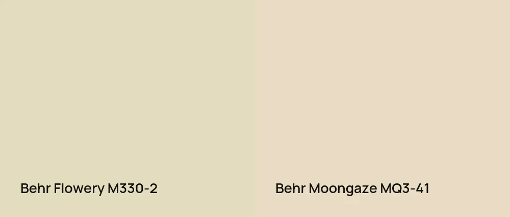 Behr Flowery M330-2 vs Behr Moongaze MQ3-41