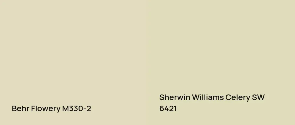Behr Flowery M330-2 vs Sherwin Williams Celery SW 6421