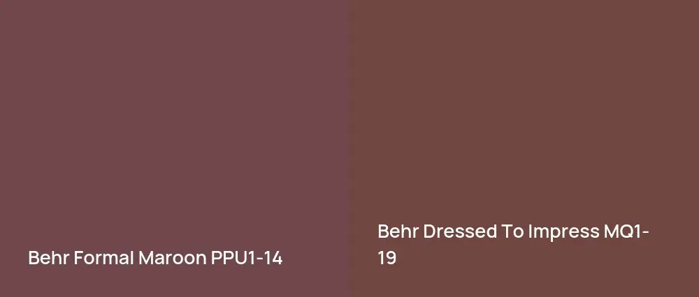 Behr Formal Maroon PPU1-14 vs Behr Dressed To Impress MQ1-19