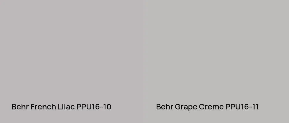 Behr French Lilac PPU16-10 vs Behr Grape Creme PPU16-11