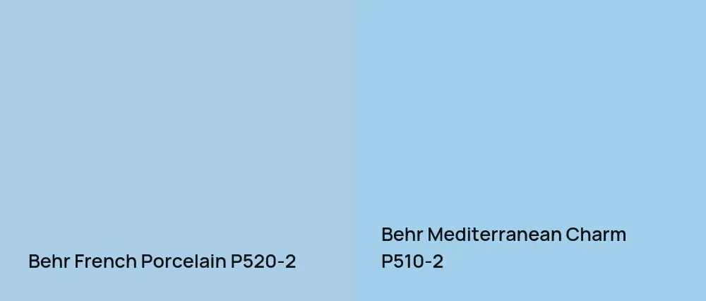 Behr French Porcelain P520-2 vs Behr Mediterranean Charm P510-2