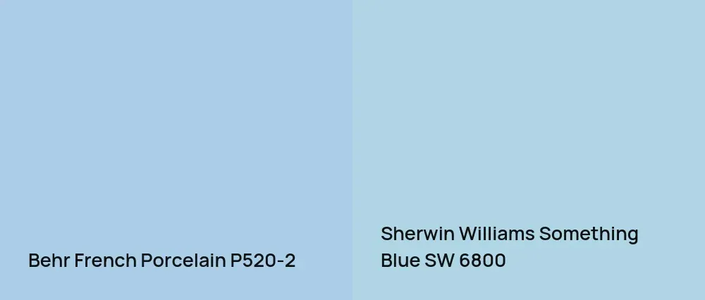 Behr French Porcelain P520-2 vs Sherwin Williams Something Blue SW 6800