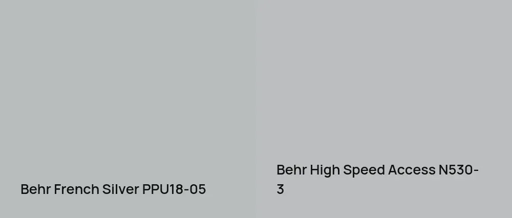 Behr French Silver PPU18-05 vs Behr High Speed Access N530-3