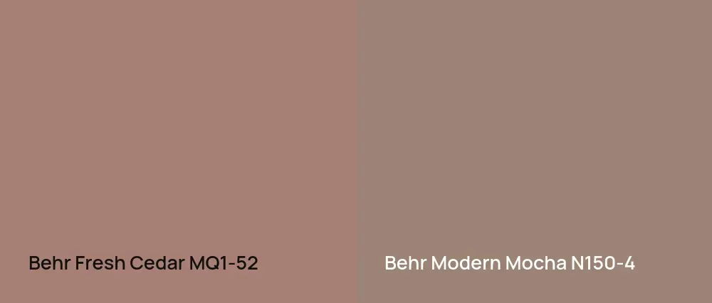 Behr Fresh Cedar MQ1-52 vs Behr Modern Mocha N150-4
