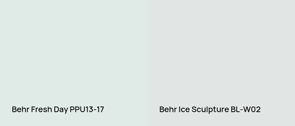 Behr Fresh Day PPU13-17 vs Behr Ice Sculpture BL-W02