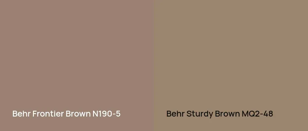 Behr Frontier Brown N190-5 vs Behr Sturdy Brown MQ2-48