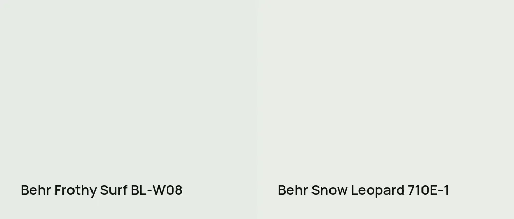 Behr Frothy Surf BL-W08 vs Behr Snow Leopard 710E-1