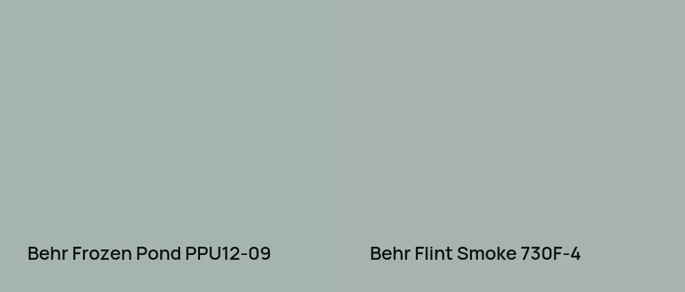 Behr Frozen Pond PPU12-09 vs Behr Flint Smoke 730F-4