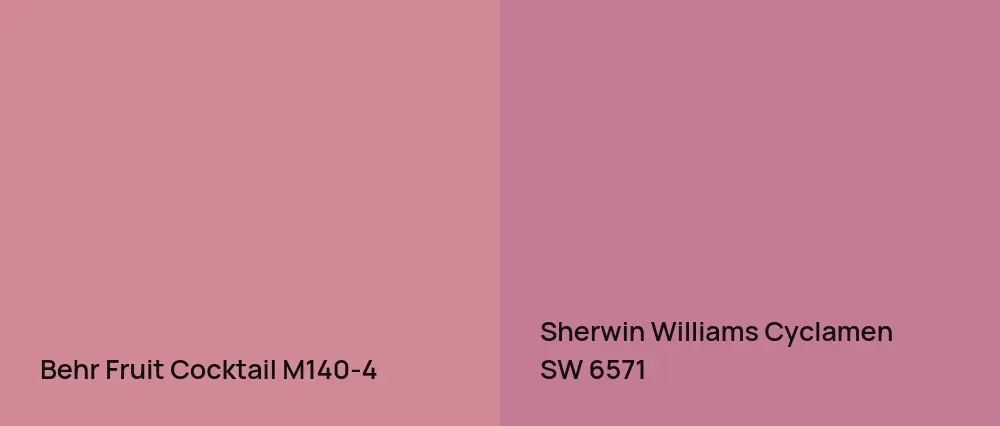 Behr Fruit Cocktail M140-4 vs Sherwin Williams Cyclamen SW 6571