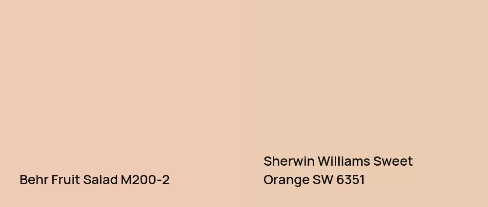 Behr Fruit Salad M200-2 vs Sherwin Williams Sweet Orange SW 6351